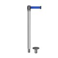 Montour Line Retractable Belt Removable Stanchion, 2ft Pol.Steel Post  11ft. Blue MX530R-PS-BL-110